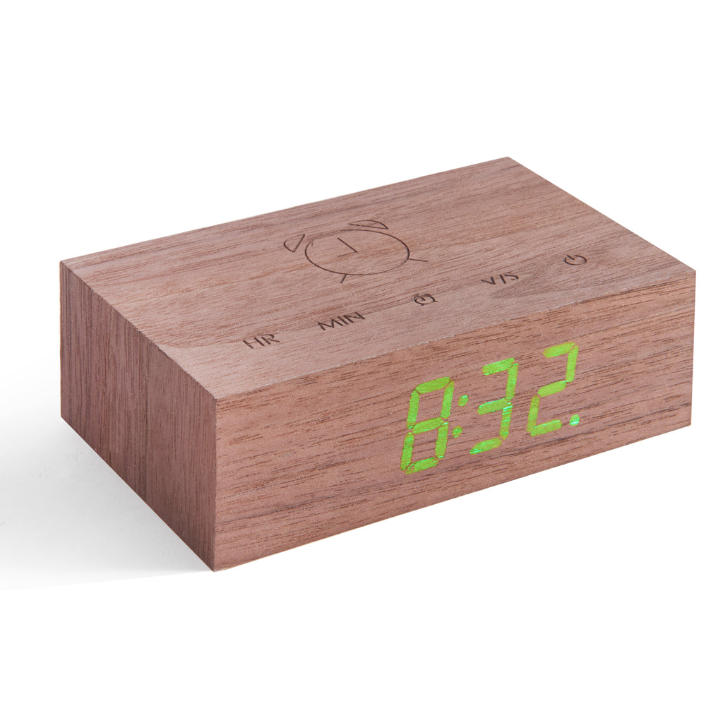 Gingko Flip Click Clock Wood